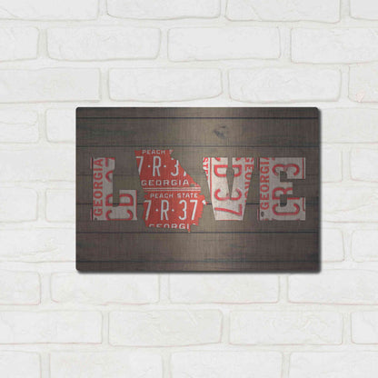 Luxe Metal Art 'GA State Love' by Design Turnpike, Metal Wall Art,16x12