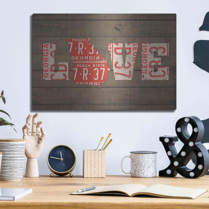 Luxe Metal Art 'GA State Love' by Design Turnpike, Metal Wall Art,16x12