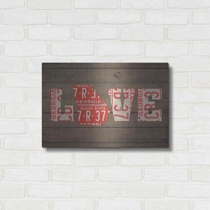 Luxe Metal Art 'GA State Love' by Design Turnpike, Metal Wall Art,24x16