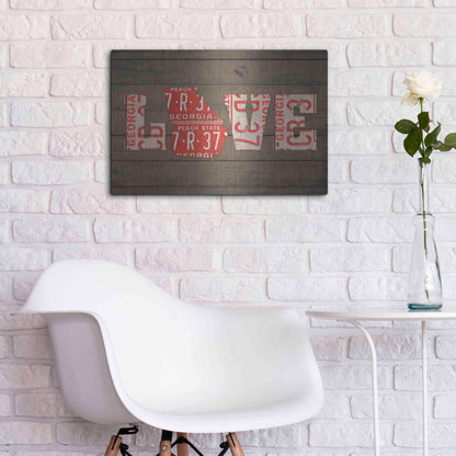 Luxe Metal Art 'GA State Love' by Design Turnpike, Metal Wall Art,24x16