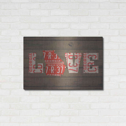Luxe Metal Art 'GA State Love' by Design Turnpike, Metal Wall Art,36x24