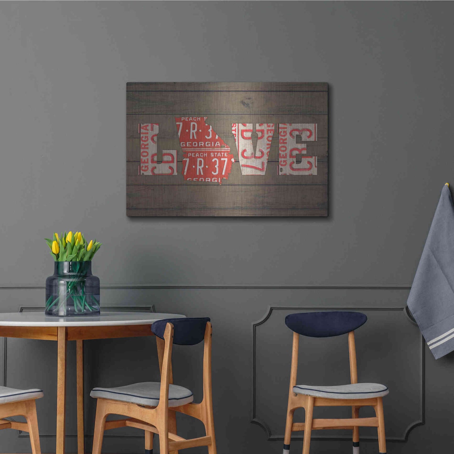 Luxe Metal Art 'GA State Love' by Design Turnpike, Metal Wall Art,36x24
