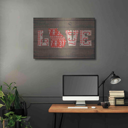 Luxe Metal Art 'GA State Love' by Design Turnpike, Metal Wall Art,36x24
