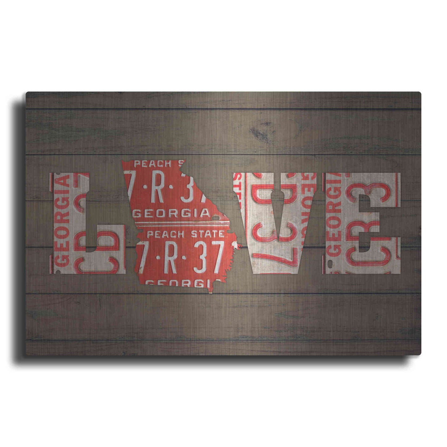 Luxe Metal Art 'GA State Love' by Design Turnpike, Metal Wall Art