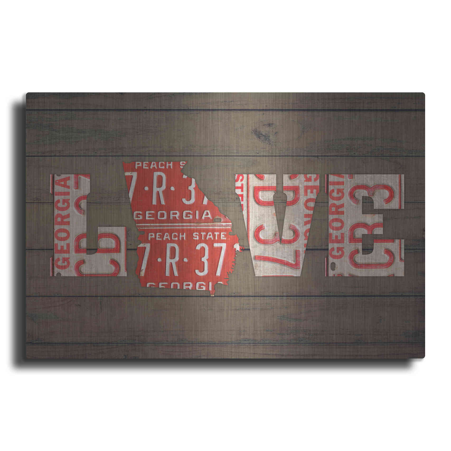 Luxe Metal Art 'GA State Love' by Design Turnpike, Metal Wall Art