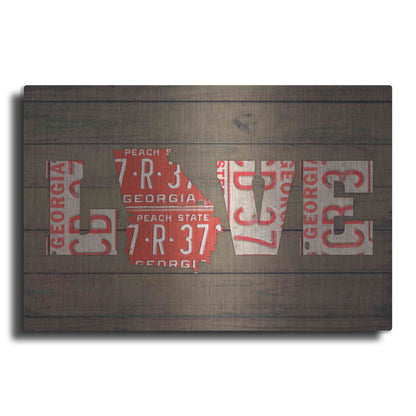 Luxe Metal Art 'GA State Love' by Design Turnpike, Metal Wall Art