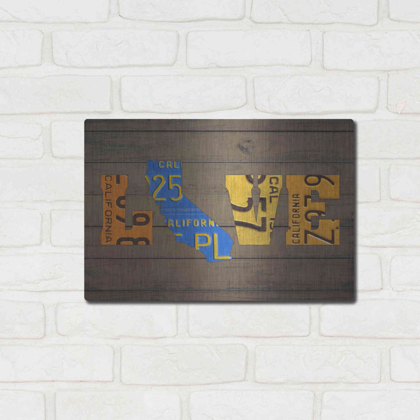 Luxe Metal Art 'CA State Love' by Design Turnpike, Metal Wall Art,16x12