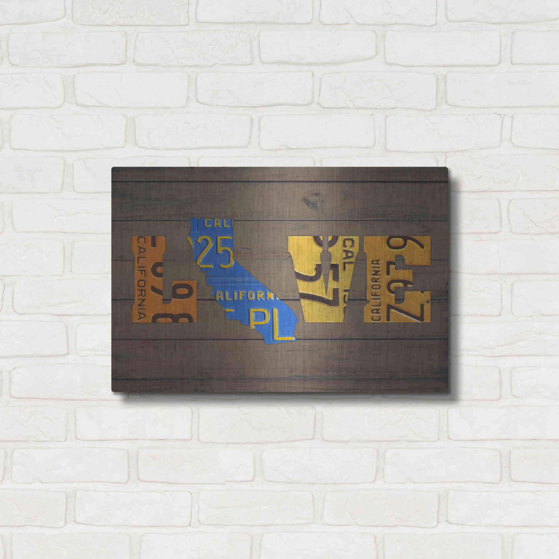 Luxe Metal Art 'CA State Love' by Design Turnpike, Metal Wall Art,24x16