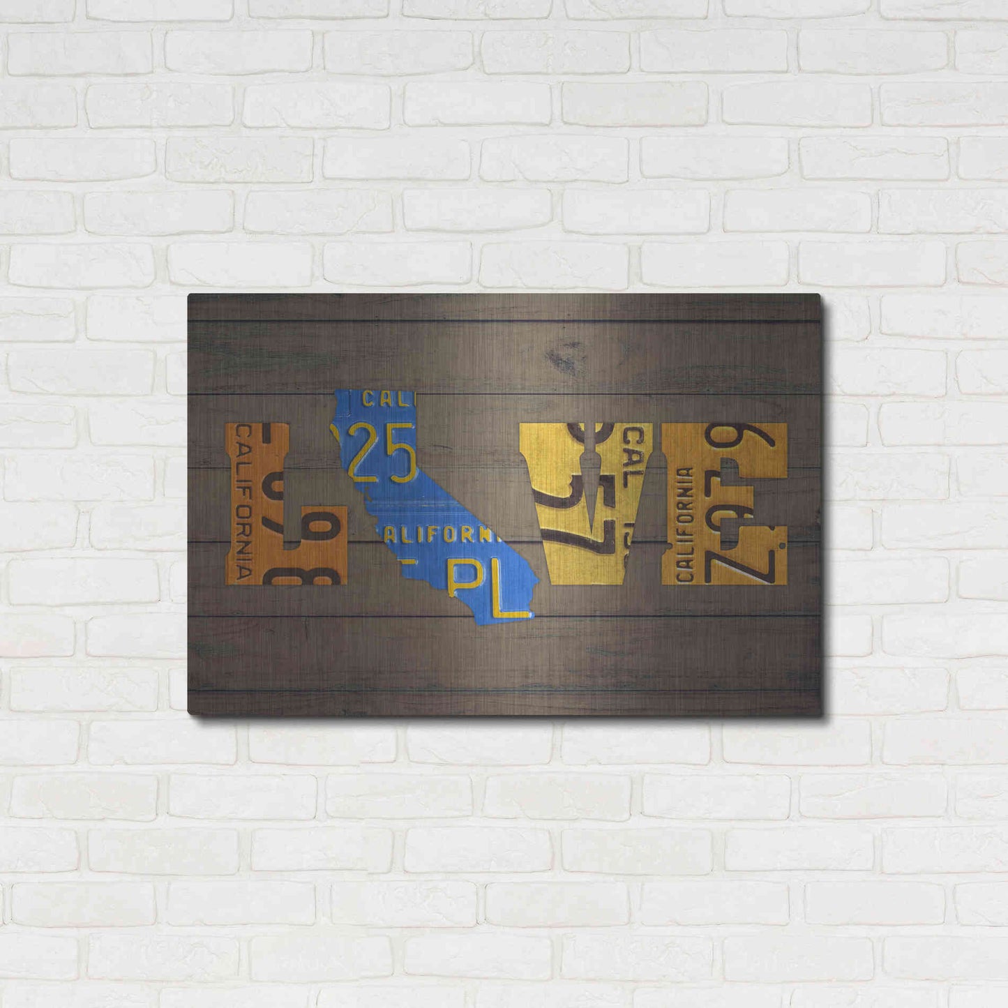 Luxe Metal Art 'CA State Love' by Design Turnpike, Metal Wall Art,36x24