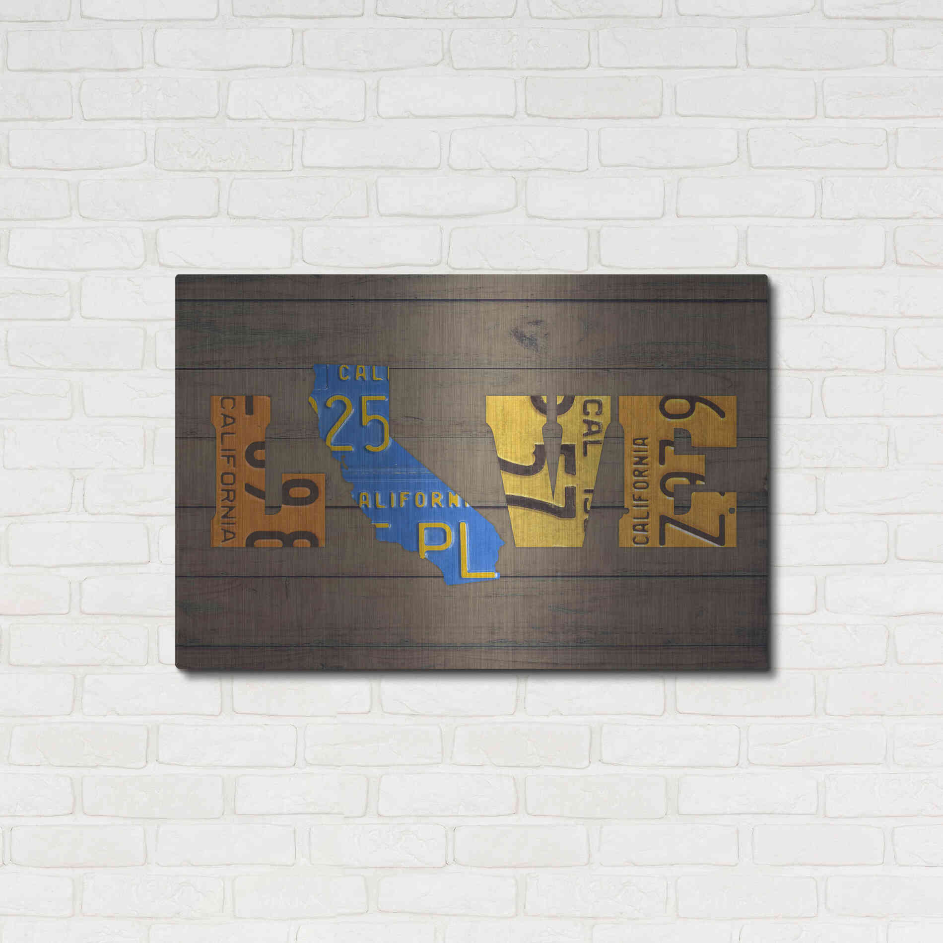 Luxe Metal Art 'CA State Love' by Design Turnpike, Metal Wall Art,36x24
