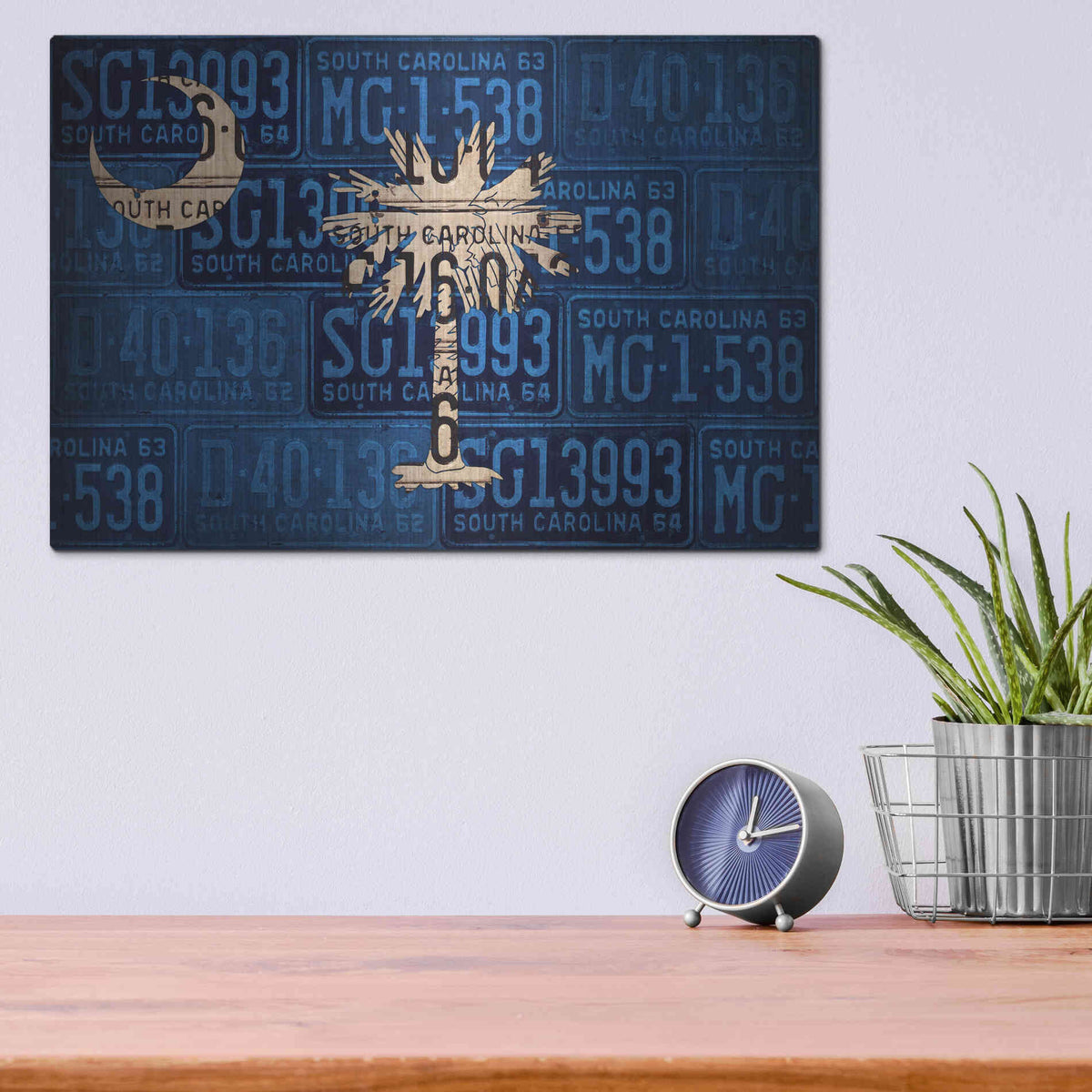 Luxe Metal Art 'South Carolina State Flag' by Design Turnpike, Metal Wall Art,16x12