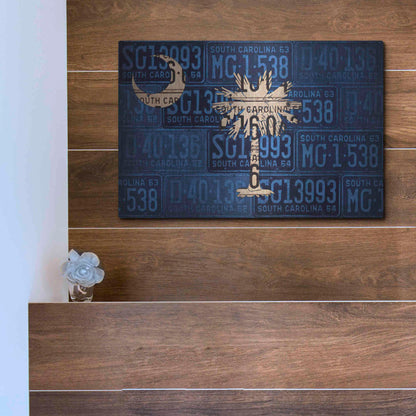 Luxe Metal Art 'South Carolina State Flag' by Design Turnpike, Metal Wall Art,16x12