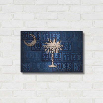 Luxe Metal Art 'South Carolina State Flag' by Design Turnpike, Metal Wall Art,24x16