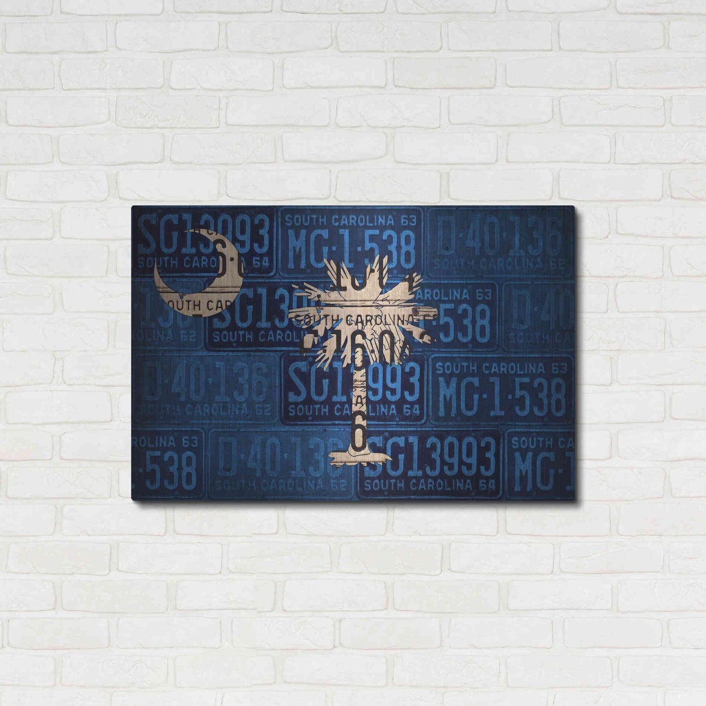Luxe Metal Art 'South Carolina State Flag' by Design Turnpike, Metal Wall Art,36x24