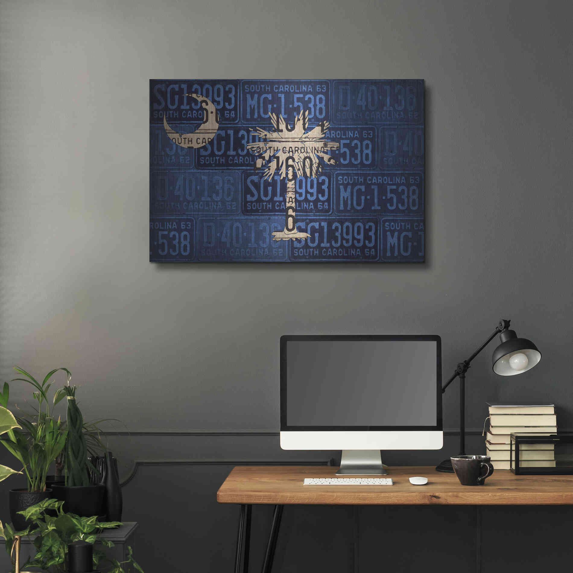 Luxe Metal Art 'South Carolina State Flag' by Design Turnpike, Metal Wall Art,36x24