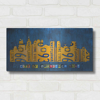 Luxe Metal Art 'Philly Skyline License Plate Art' by Design Turnpike, Metal Wall Art,24x12