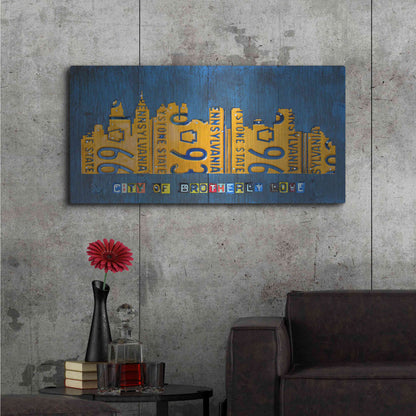 Luxe Metal Art 'Philly Skyline License Plate Art' by Design Turnpike, Metal Wall Art,48x24