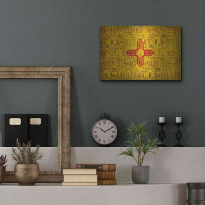 Luxe Metal Art 'New Mexico State Flag' by Design Turnpike, Metal Wall Art,16x12