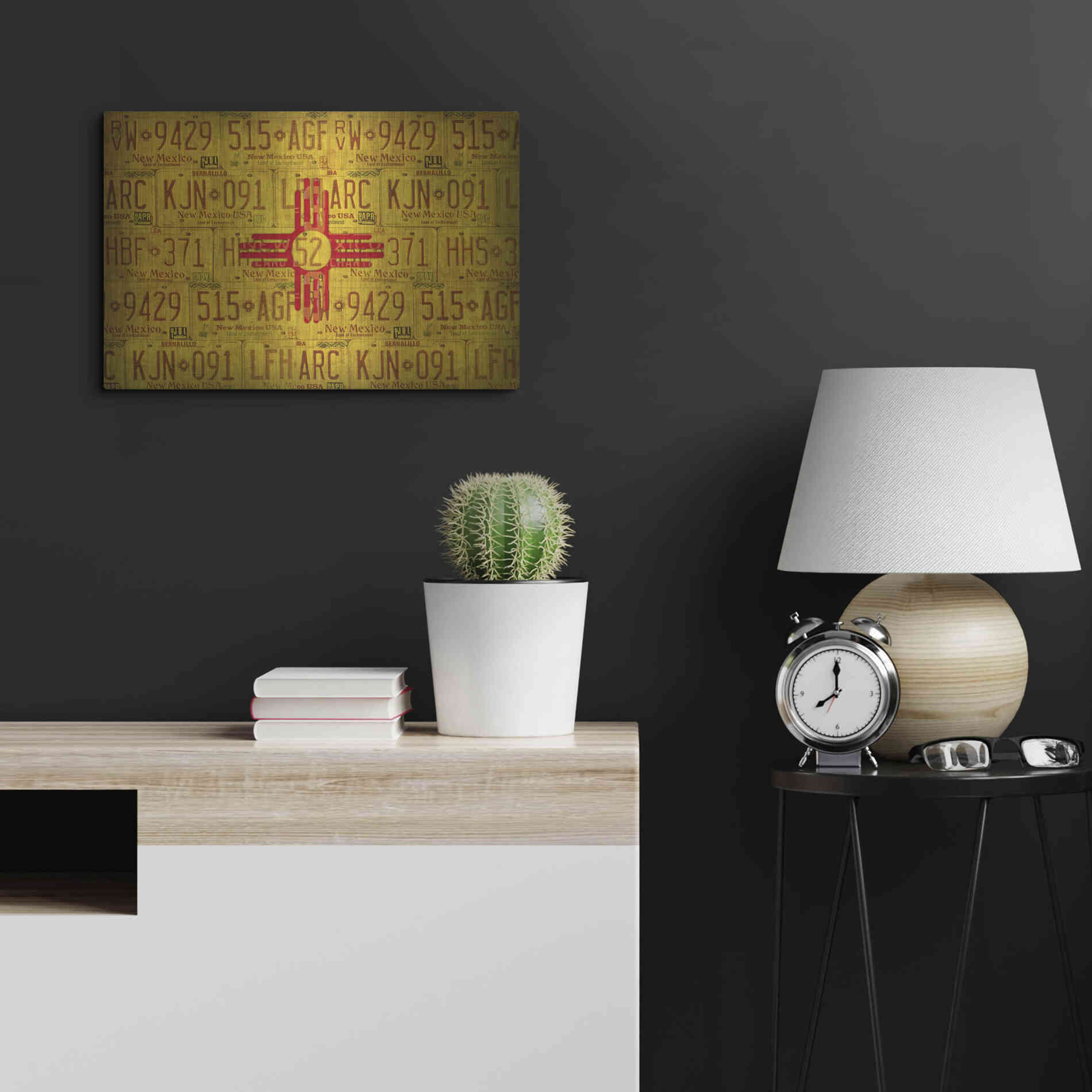 Luxe Metal Art 'New Mexico State Flag' by Design Turnpike, Metal Wall Art,24x16