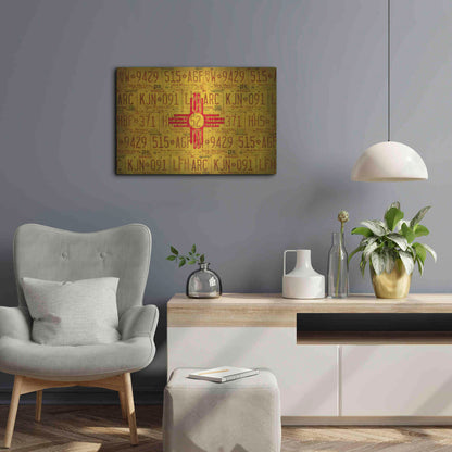 Luxe Metal Art 'New Mexico State Flag' by Design Turnpike, Metal Wall Art,24x16