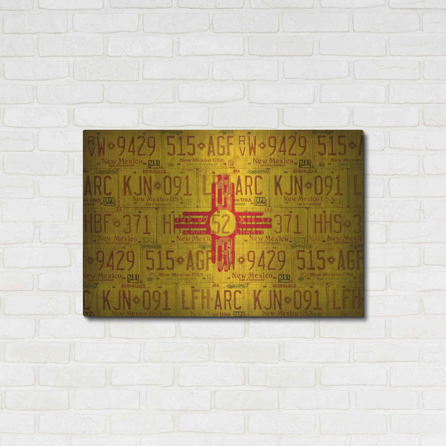 Luxe Metal Art 'New Mexico State Flag' by Design Turnpike, Metal Wall Art,36x24