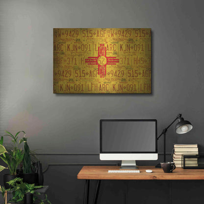 Luxe Metal Art 'New Mexico State Flag' by Design Turnpike, Metal Wall Art,36x24