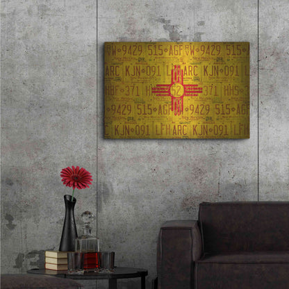 Luxe Metal Art 'New Mexico State Flag' by Design Turnpike, Metal Wall Art,36x24