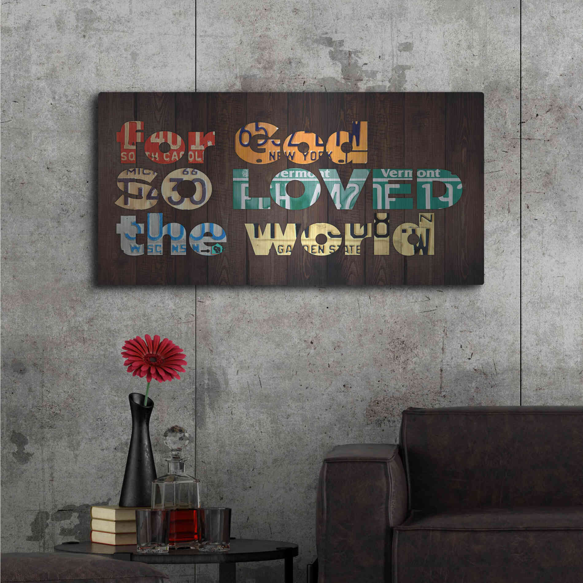 Luxe Metal Art 'John 316' by Design Turnpike, Metal Wall Art,48x24