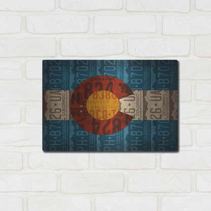 Luxe Metal Art 'Colorado State Flag License Plates' by Design Turnpike, Metal Wall Art,16x12