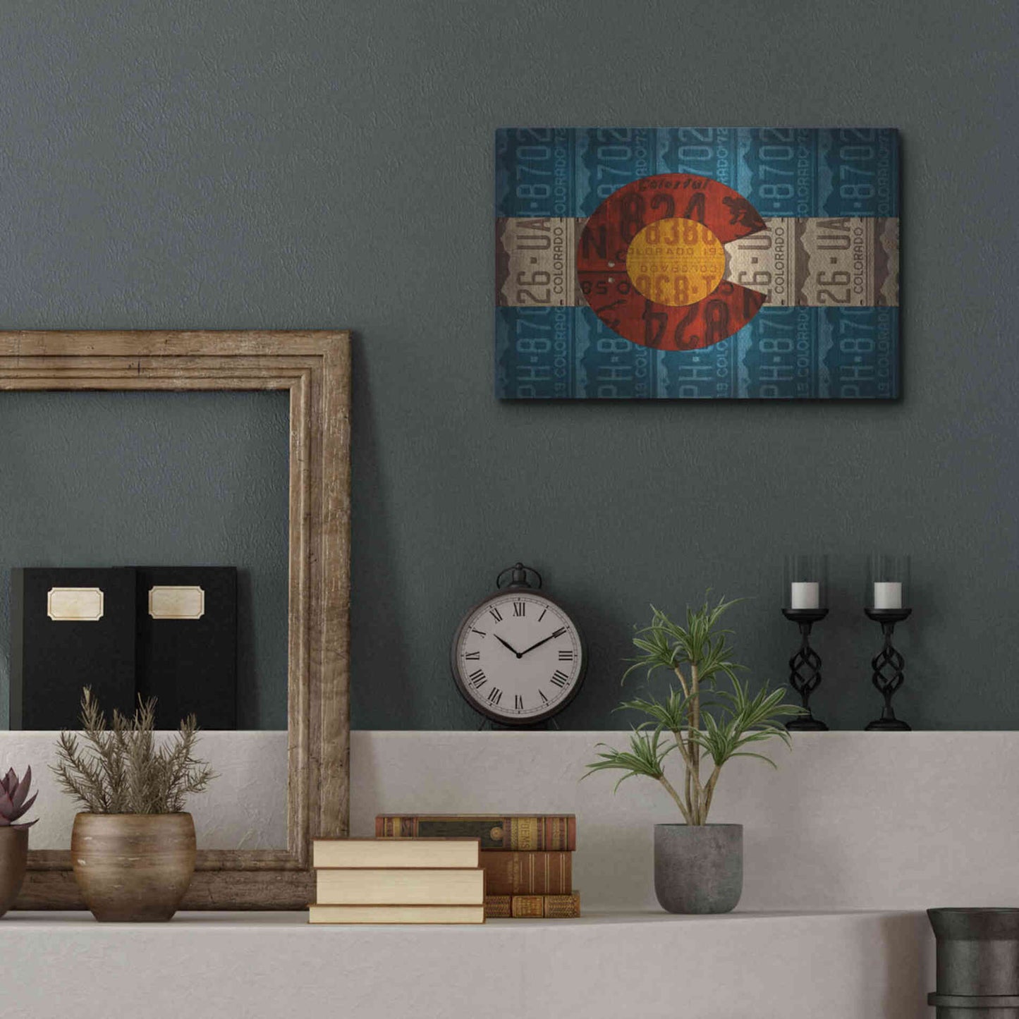 Luxe Metal Art 'Colorado State Flag License Plates' by Design Turnpike, Metal Wall Art,16x12