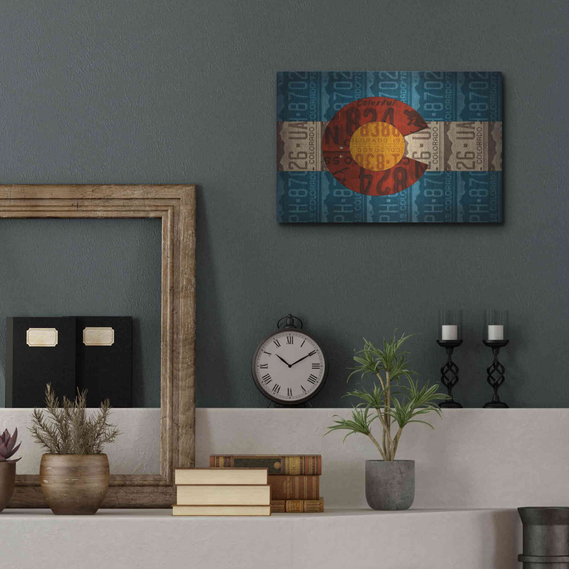 Luxe Metal Art 'Colorado State Flag License Plates' by Design Turnpike, Metal Wall Art,16x12
