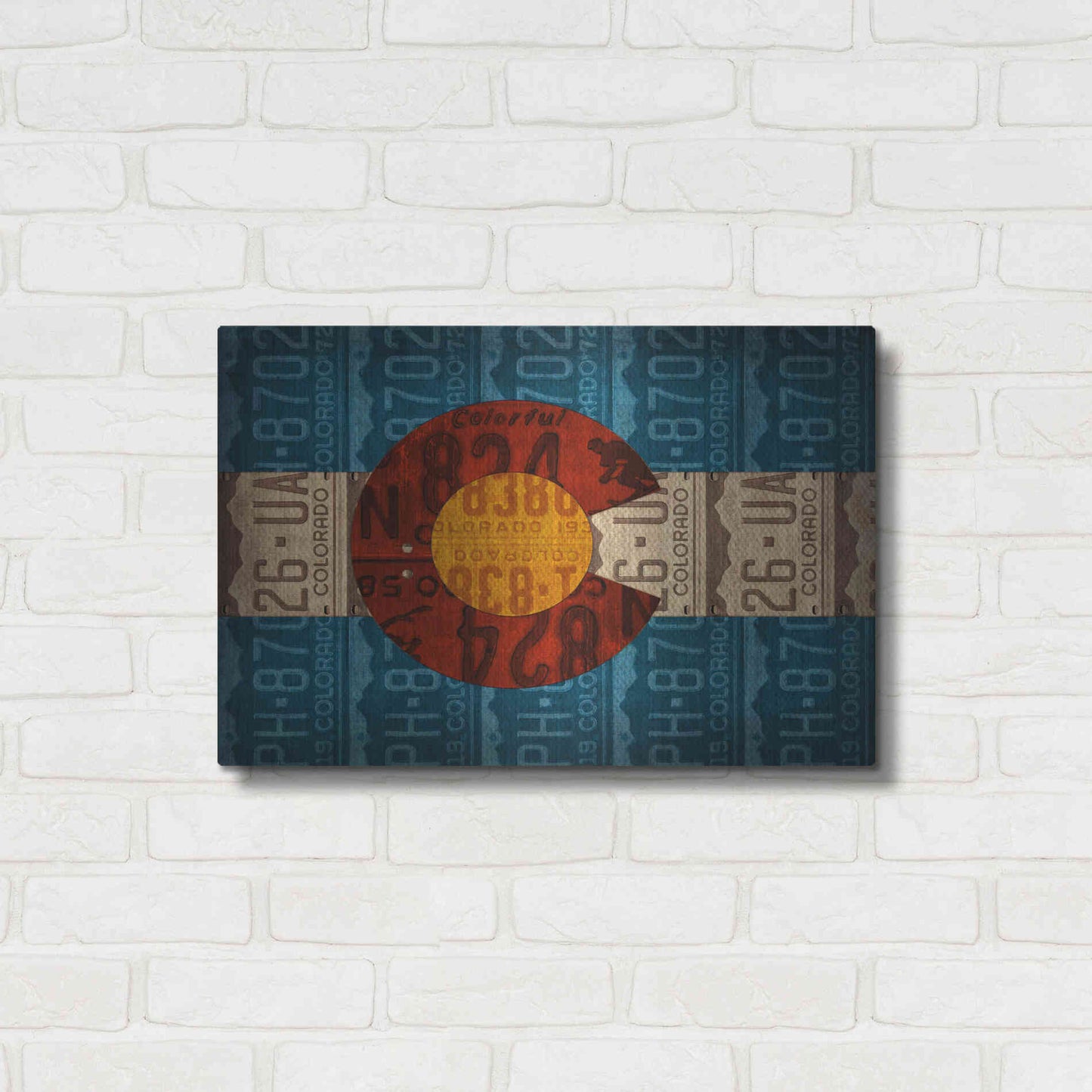 Luxe Metal Art 'Colorado State Flag License Plates' by Design Turnpike, Metal Wall Art,24x16