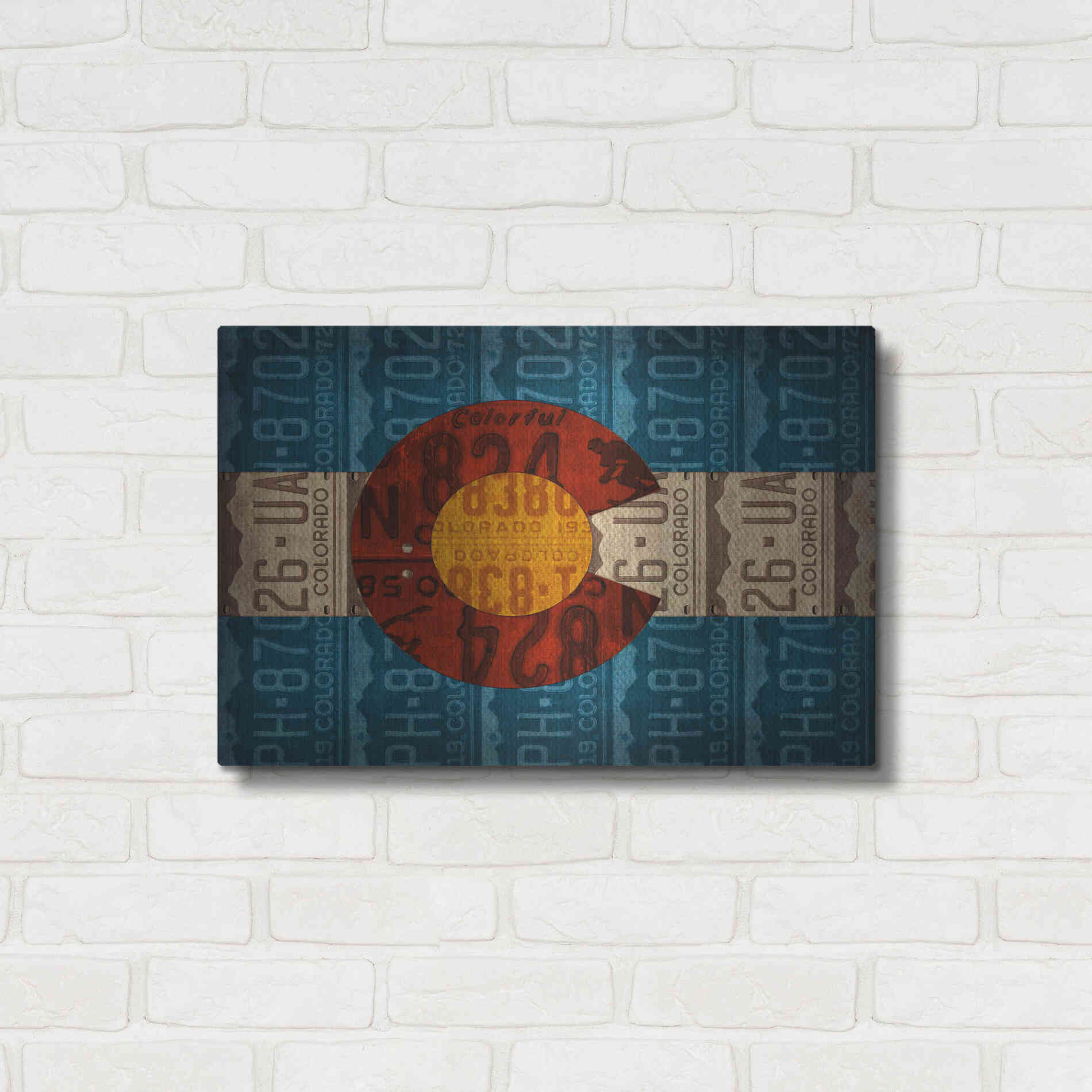 Luxe Metal Art 'Colorado State Flag License Plates' by Design Turnpike, Metal Wall Art,24x16