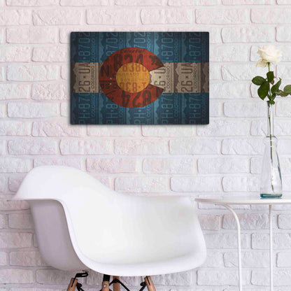 Luxe Metal Art 'Colorado State Flag License Plates' by Design Turnpike, Metal Wall Art,24x16