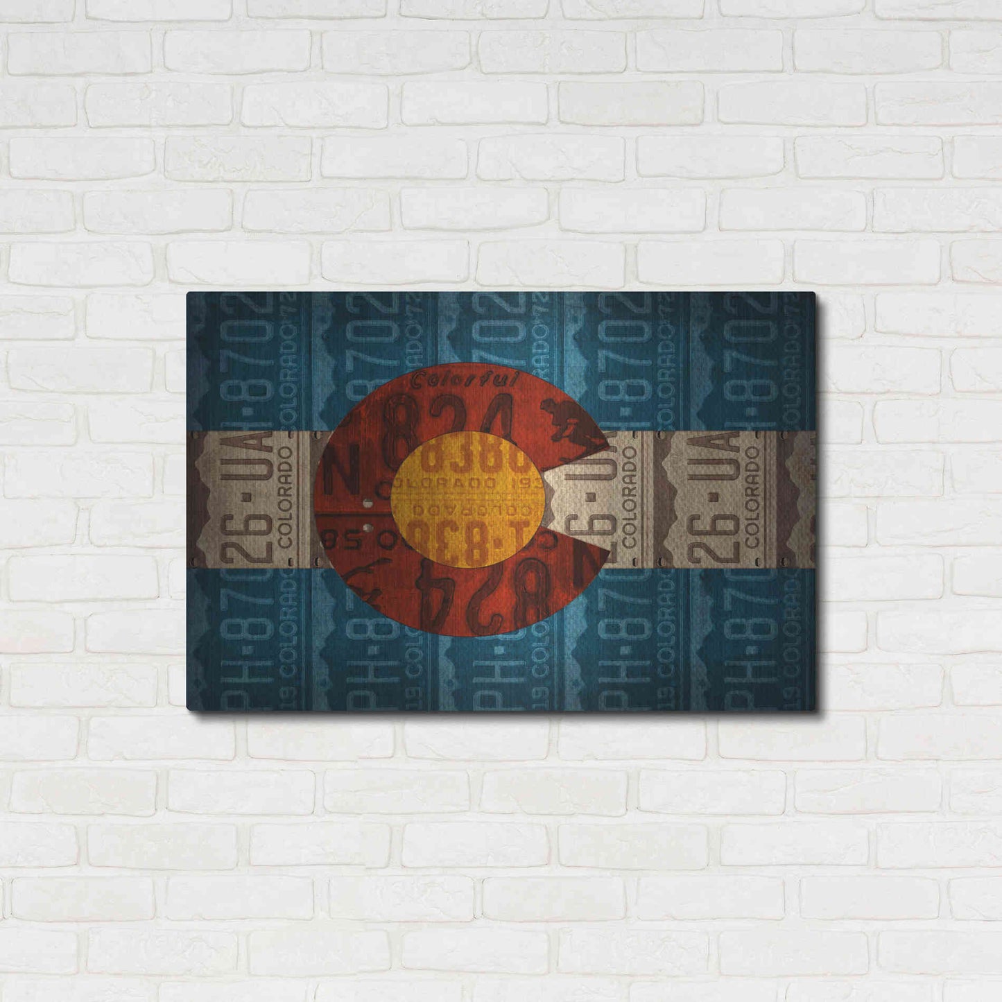 Luxe Metal Art 'Colorado State Flag License Plates' by Design Turnpike, Metal Wall Art,36x24