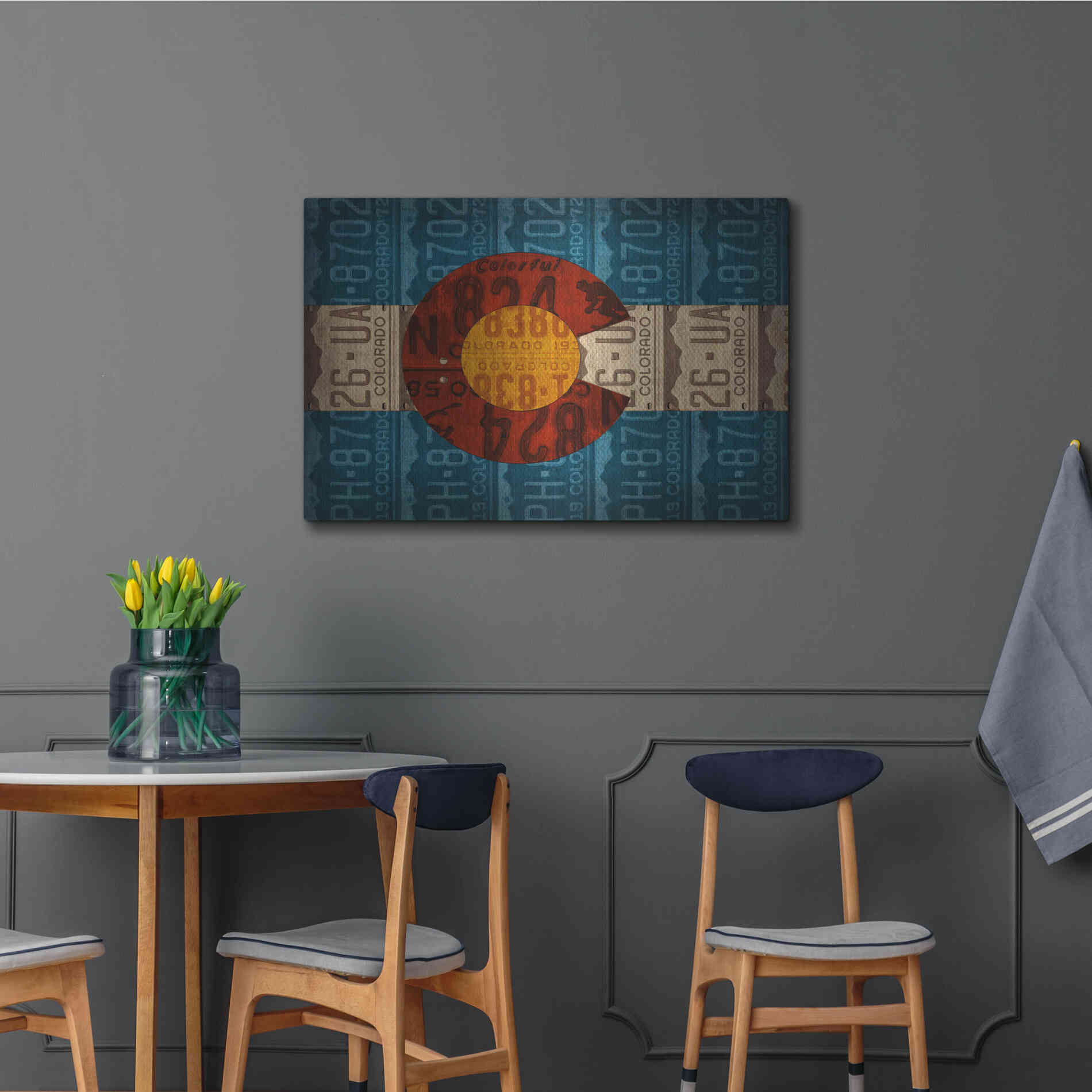 Luxe Metal Art 'Colorado State Flag License Plates' by Design Turnpike, Metal Wall Art,36x24