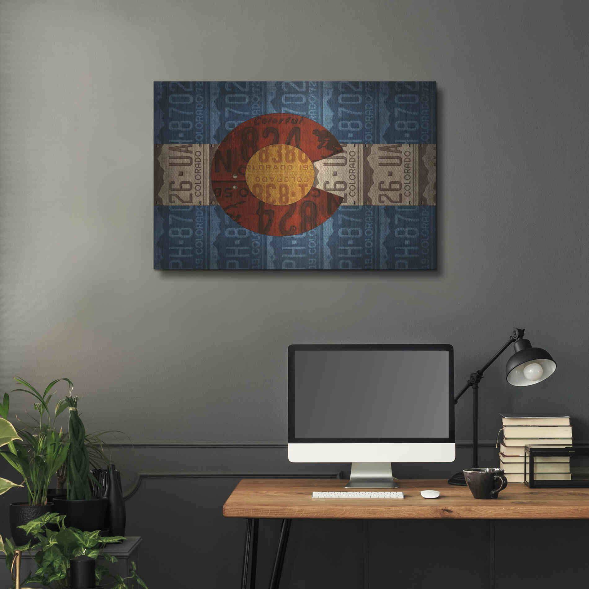 Luxe Metal Art 'Colorado State Flag License Plates' by Design Turnpike, Metal Wall Art,36x24