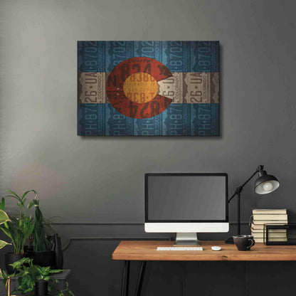 Luxe Metal Art 'Colorado State Flag License Plates' by Design Turnpike, Metal Wall Art,36x24
