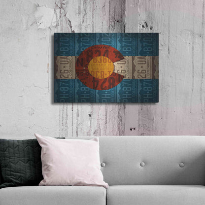 Luxe Metal Art 'Colorado State Flag License Plates' by Design Turnpike, Metal Wall Art,36x24
