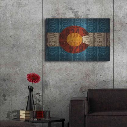 Luxe Metal Art 'Colorado State Flag License Plates' by Design Turnpike, Metal Wall Art,36x24
