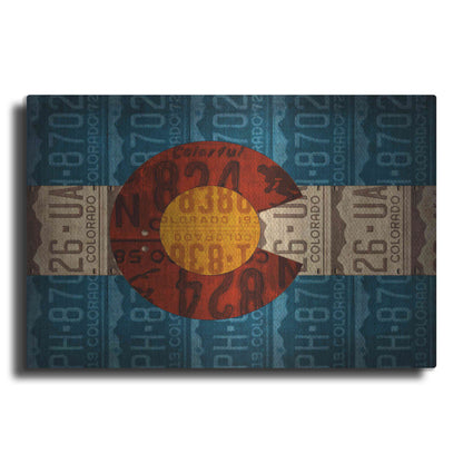Luxe Metal Art 'Colorado State Flag License Plates' by Design Turnpike, Metal Wall Art