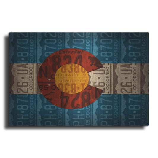 Luxe Metal Art 'Colorado State Flag License Plates' by Design Turnpike, Metal Wall Art