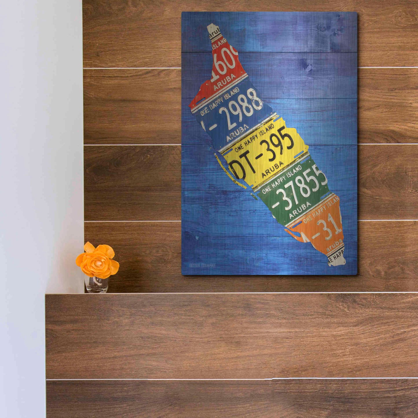 Luxe Metal Art 'Aruba License Plate Map' by Design Turnpike, Metal Wall Art,12x16