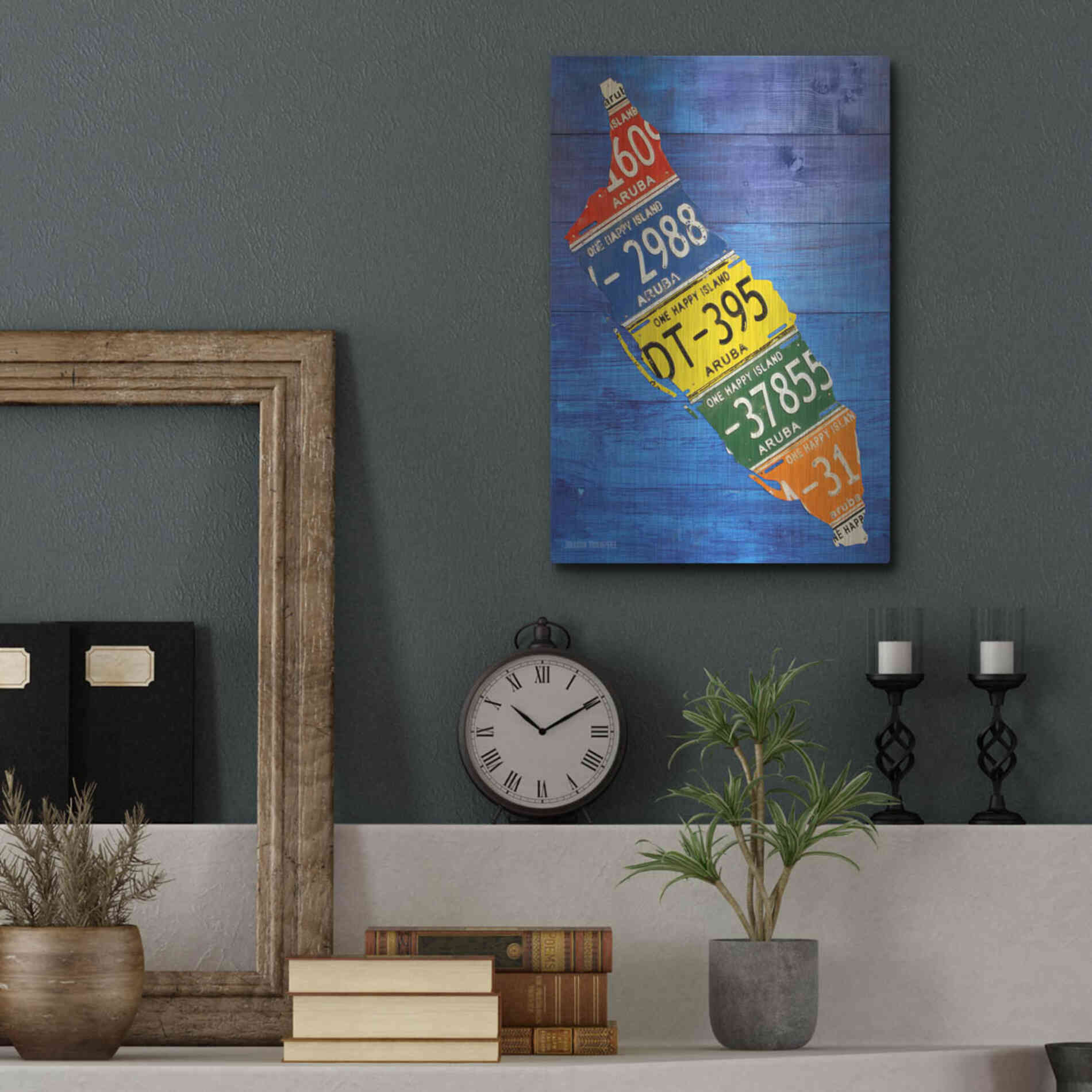Luxe Metal Art 'Aruba License Plate Map' by Design Turnpike, Metal Wall Art,12x16