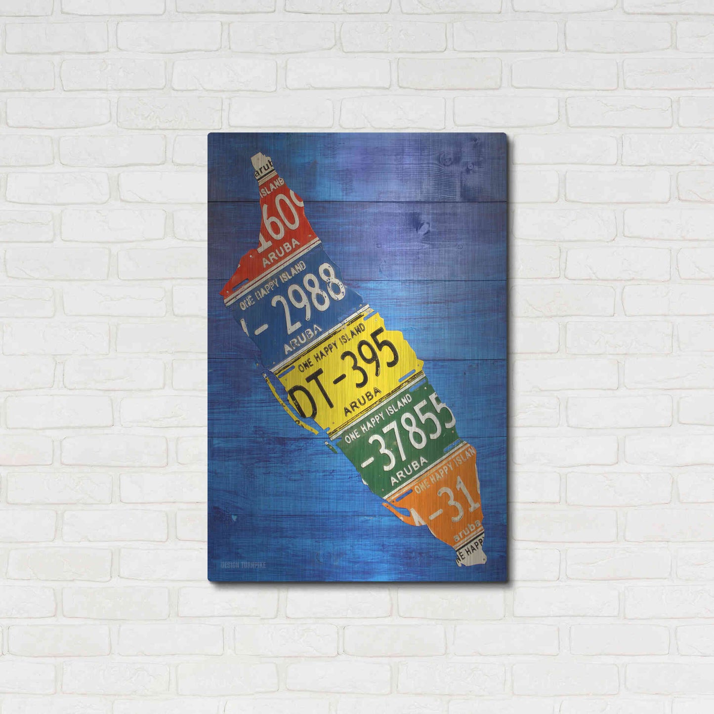 Luxe Metal Art 'Aruba License Plate Map' by Design Turnpike, Metal Wall Art,24x36