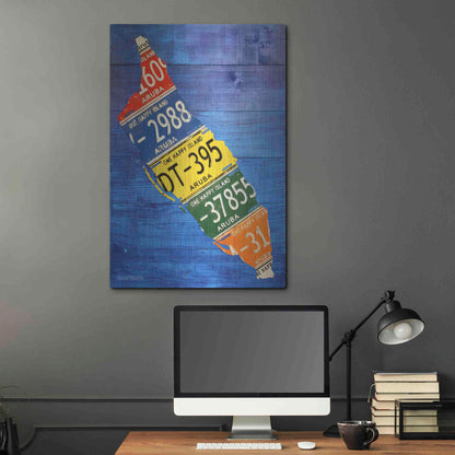Luxe Metal Art 'Aruba License Plate Map' by Design Turnpike, Metal Wall Art,24x36