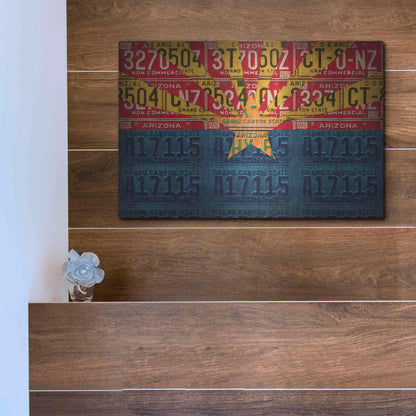 Luxe Metal Art 'Arizona State Flag License Plates' by Design Turnpike, Metal Wall Art,16x12