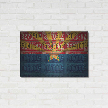 Luxe Metal Art 'Arizona State Flag License Plates' by Design Turnpike, Metal Wall Art,36x24