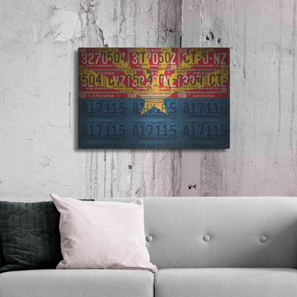 Luxe Metal Art 'Arizona State Flag License Plates' by Design Turnpike, Metal Wall Art,36x24