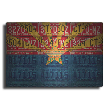 Luxe Metal Art 'Arizona State Flag License Plates' by Design Turnpike, Metal Wall Art
